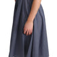 Dolce & Gabbana Blue Polka Cotton A-Line Stretch Dress