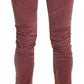 Ermanno Scervino Red Mid Waist Skinny Cotton Pants