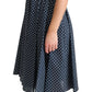 Dolce & Gabbana Blue Dotted Cotton A-Line Gown Dress