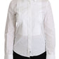 Dolce & Gabbana Elegant White Collared Long Sleeve Polo Top