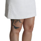 Dolce & Gabbana White Floral High Waist Mini Brocade Skirt