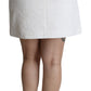 Dolce & Gabbana White Floral High Waist Mini Brocade Skirt