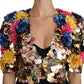 Dolce & Gabbana Crystal Sequined Floral Jacket Coat