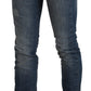 Ermanno Scervino Blue Washed Mid Waist Skinny Denim Jeans
