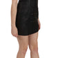 John Richmond Studded Black Leather Mini Sheath Dress