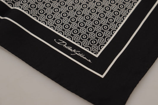 Dolce & Gabbana Elegant Black Silk Geometric Scarf for Men