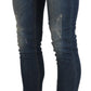 Acht Blue Washed Low Waist Skinny Cropped Denim Trouser