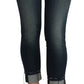 Acht Chic Blue Washed Skinny Cropped Denim