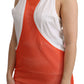 Dsquared² Orange White Crewneck Sleeveless Tank T-shirt Dress Top
