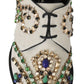 Dolce & Gabbana White Suede Crystal Dress Broque Shoes