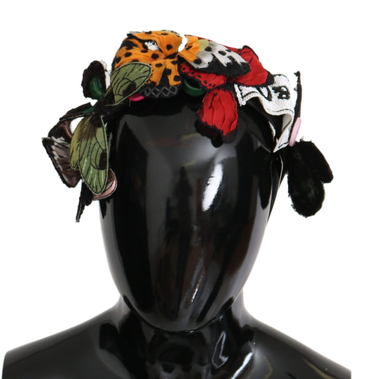 Dolce & Gabbana Elegant Silk Floral Butterfly Headband