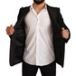 Dolce & Gabbana Black Wool Slim Fit Coat Blazer Jacket