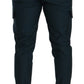 Dolce & Gabbana Blue Green Wool Cargo Skinny Men Trouser Pants