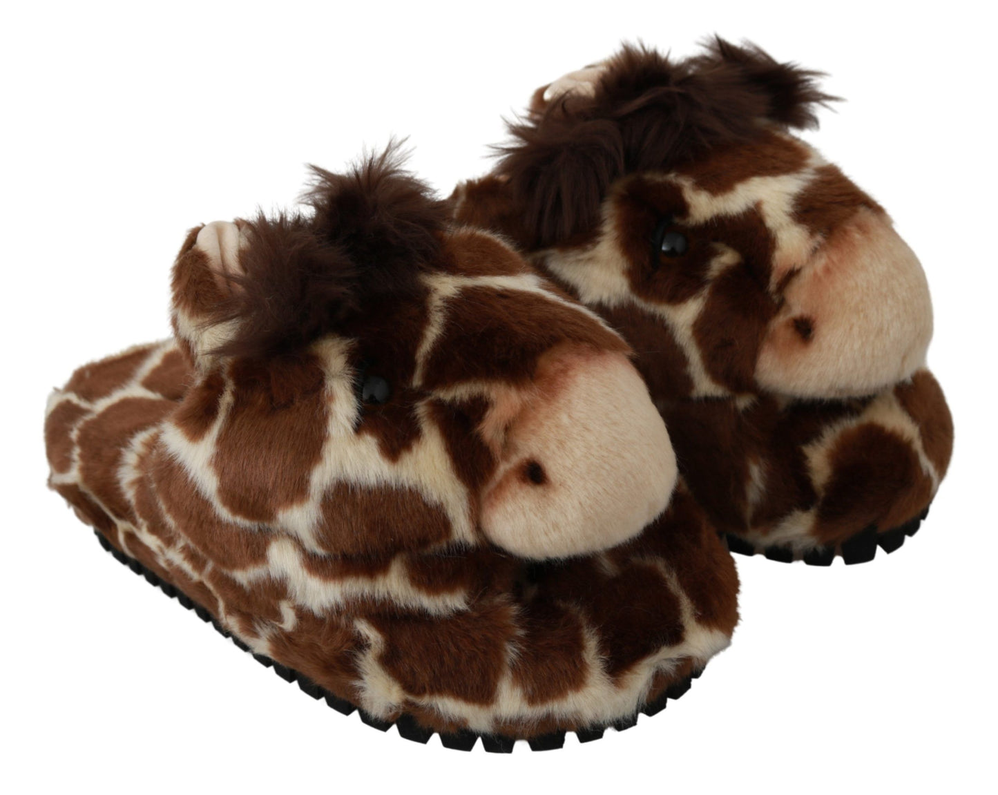 Dolce & Gabbana Brown Giraffe Slippers Flats Sandals Shoes