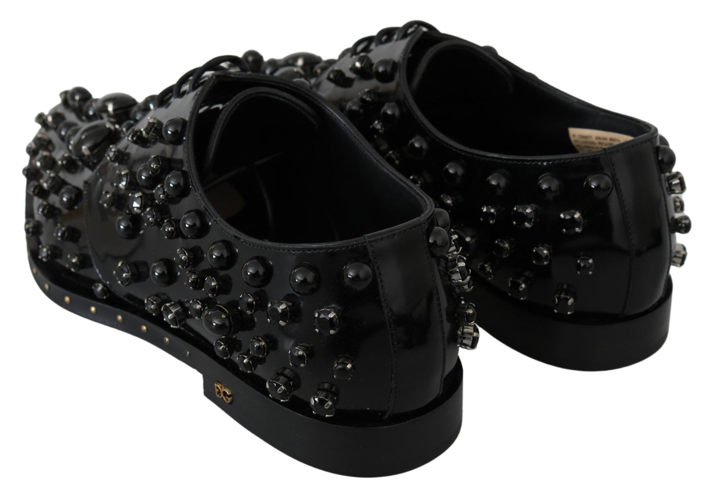 Dolce & Gabbana Elegant Black Dress Shoes with Crystals