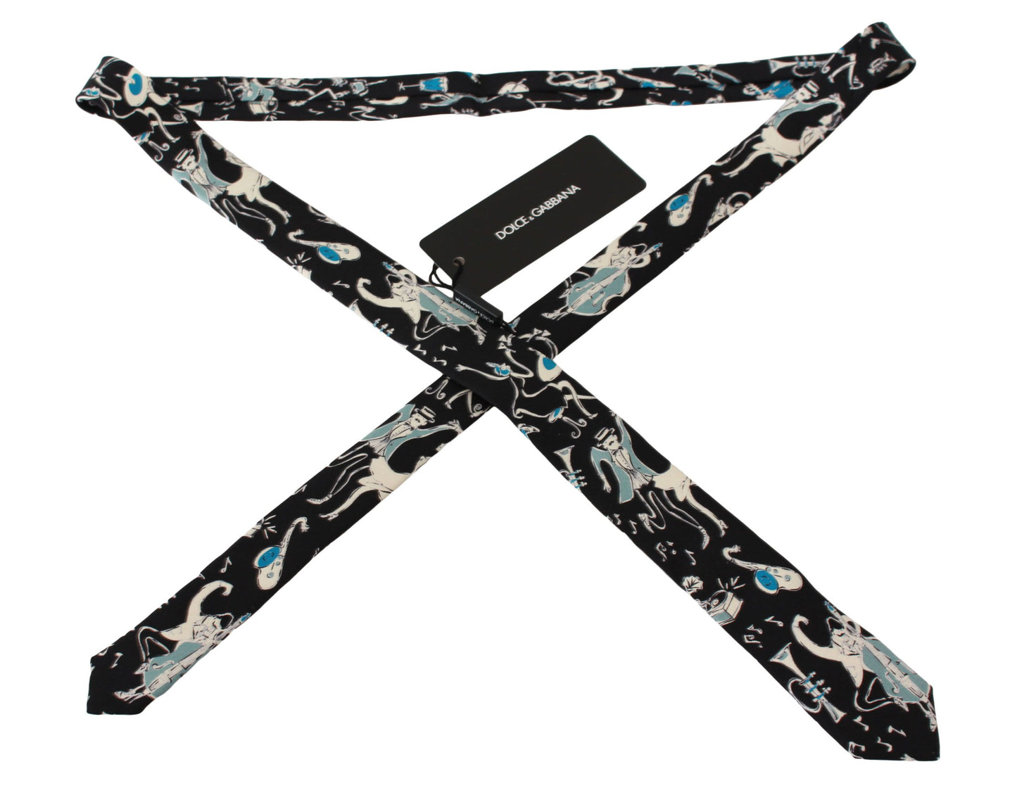 Dolce & Gabbana Elegant Black Music Pattern Silk Neck Tie