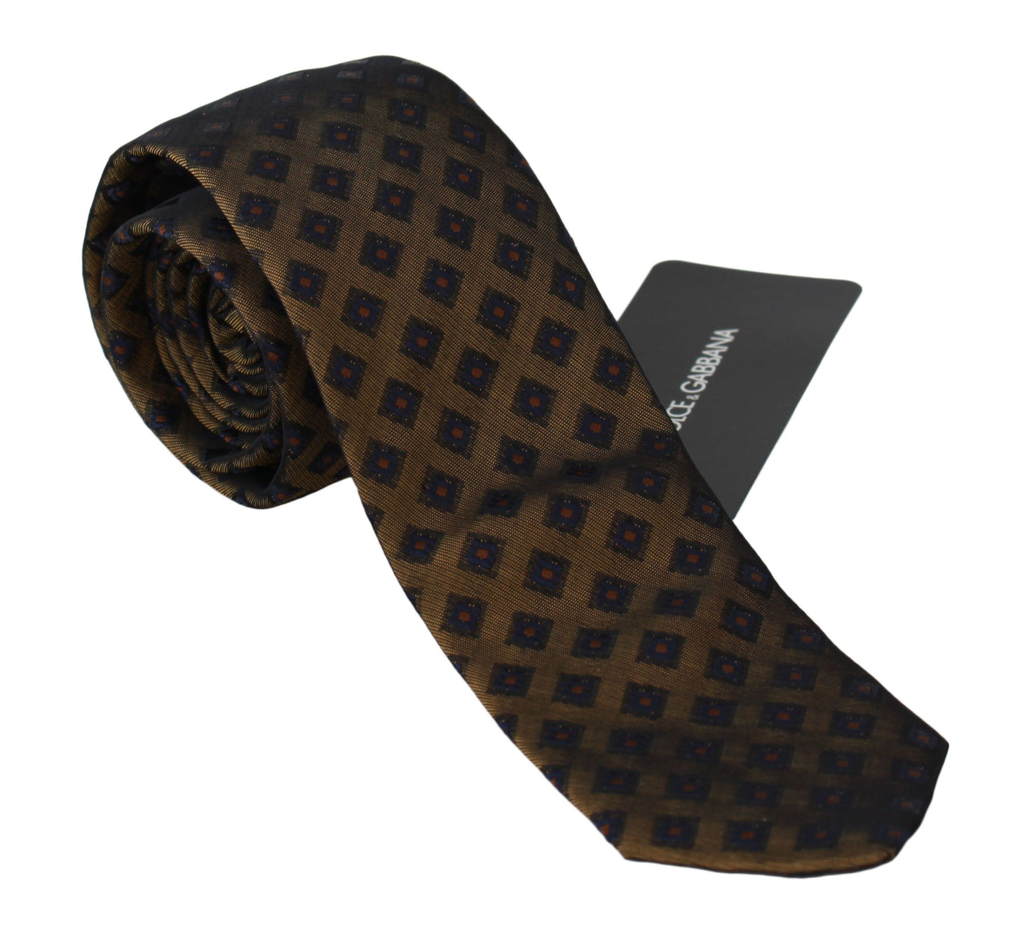 Dolce & Gabbana Elegant Brown Patterned Silk Blend Necktie