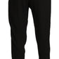 Guess Black Polyester High Waist Cropped Trousers Pants