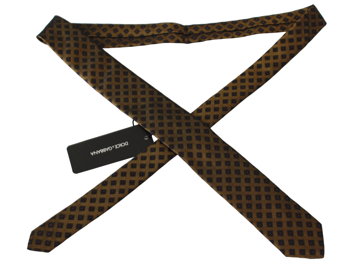 Dolce & Gabbana Elegant Brown Patterned Silk Blend Necktie