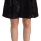 Dolce & Gabbana Black Floral Brocade High Waist Mini Shorts
