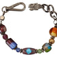 Dolce & Gabbana Multicolor Beaded Silver Chain Bracelet
