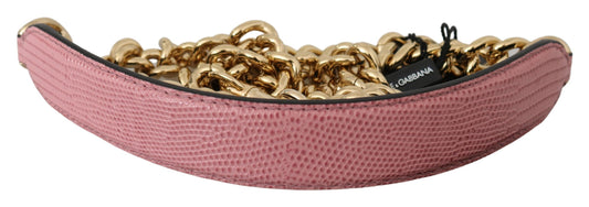 Dolce & Gabbana Elegant Pink Gold Leather Shoulder Strap