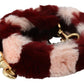 Dolce & Gabbana Bordeaux Pink Fur Shoulder Strap Luxury Accessory