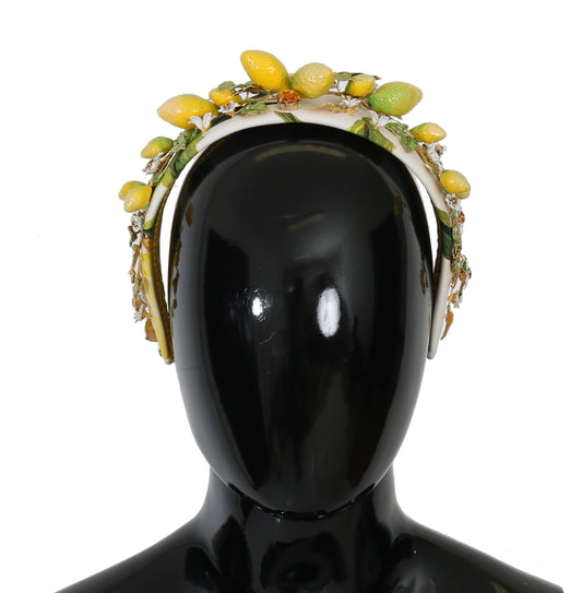 Dolce & Gabbana Yellow Lemons Sicily Crystal Diadem Tiara Headband