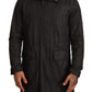 Dolce & Gabbana Black Hooded Trench Coat Jacket