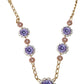 Dolce & Gabbana Gold Tone Floral Crystals Purple Embellished Necklace