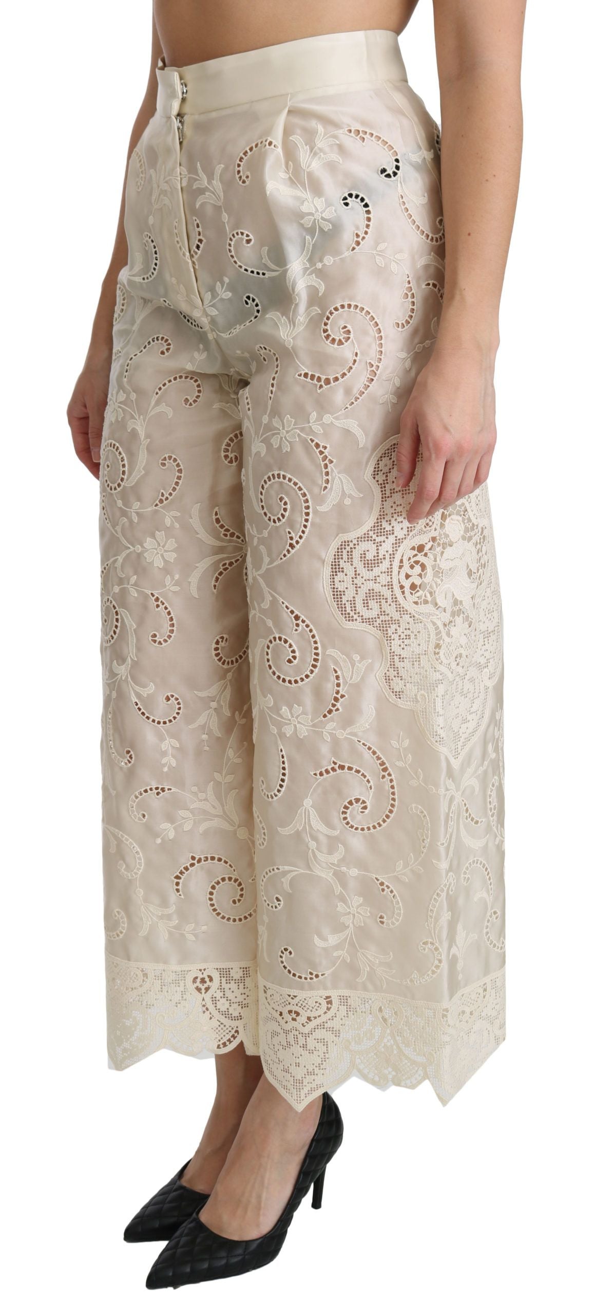 Dolce & Gabbana Elegant High Waist Palazzo Cropped Pants