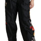 Dolce & Gabbana Black Brocade Floral Sequined Beaded Pants