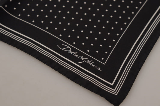Dolce & Gabbana Elegant Black Silk Polka Dot Men's Scarf