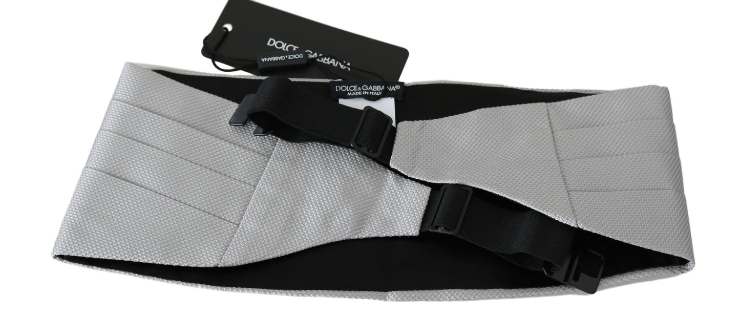Dolce & Gabbana Gray Men Waist Belt 100% Silk Cummerbund