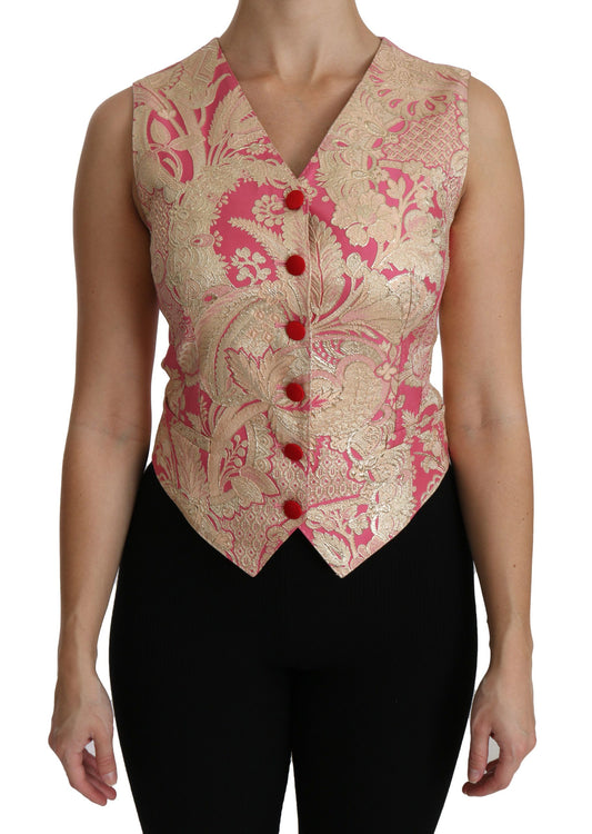 Dolce & Gabbana Elegant Silk Blend V-Neck Vest Top