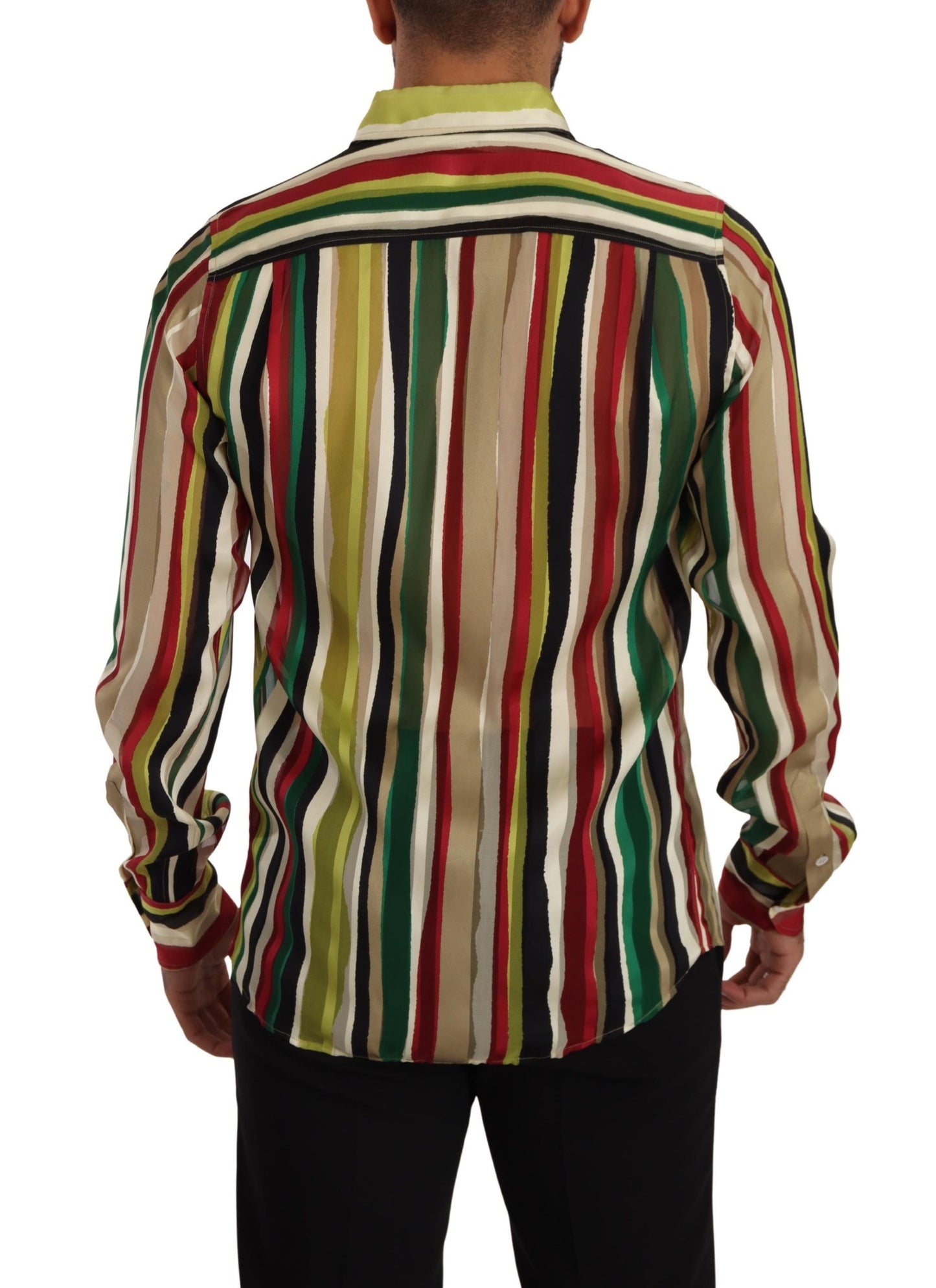 Dolce & Gabbana Elegant Multicolor Striped Silk Blend Shirt