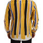 Dolce & Gabbana Elegant Yellow Striped Henley Shirt