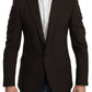 Dolce & Gabbana Brown Slim Fit Coat Jacket MARTINI Blazer