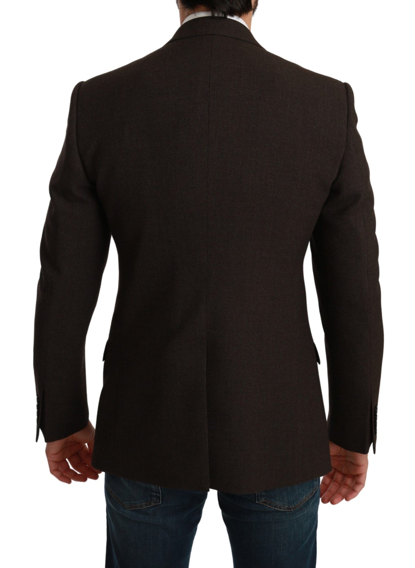 Dolce & Gabbana Brown Slim Fit Coat Jacket MARTINI Blazer