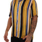 Dolce & Gabbana Yellow Striped Silk-Blend Men's Shirt
