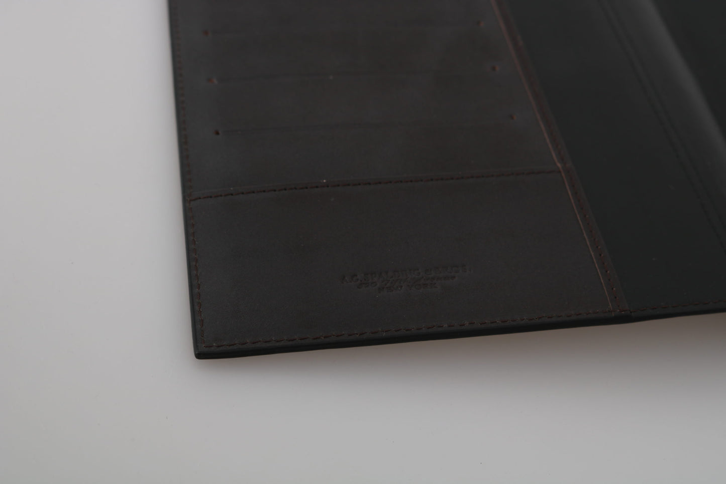 A.G. Spalding & Bros Black Leather Bifold Travel Holder Logo Wallet