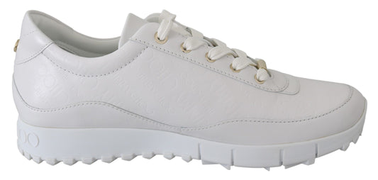 Jimmy Choo Elegant White Leather Sneakers