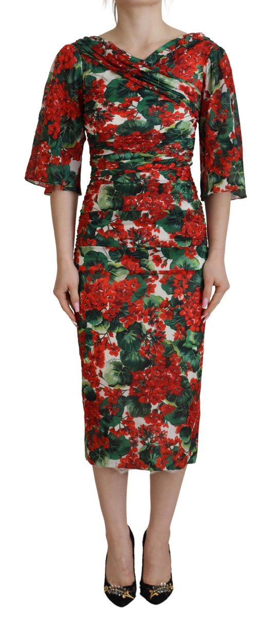 Dolce & Gabbana Enchanting Floral Print Sheath Dress