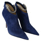 Jimmy Choo Pop Blue Leather Blaize 100 Boots Shoes