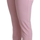 Dolce & Gabbana Pink Virgin Wool Stretch Tapered Trouser Pants