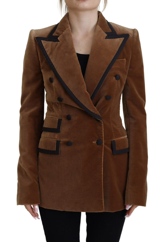 Dolce & Gabbana Elegant Double Breasted Brown Blazer Jacket