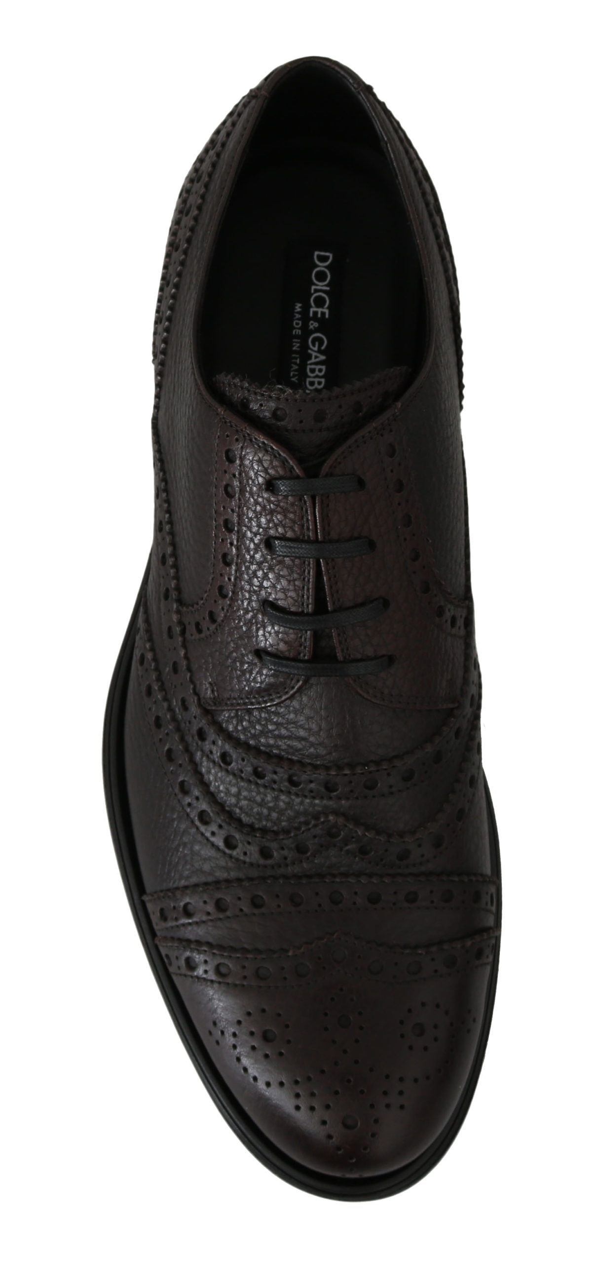 Dolce & Gabbana Elegant Mens Leather Derby Dress Shoes