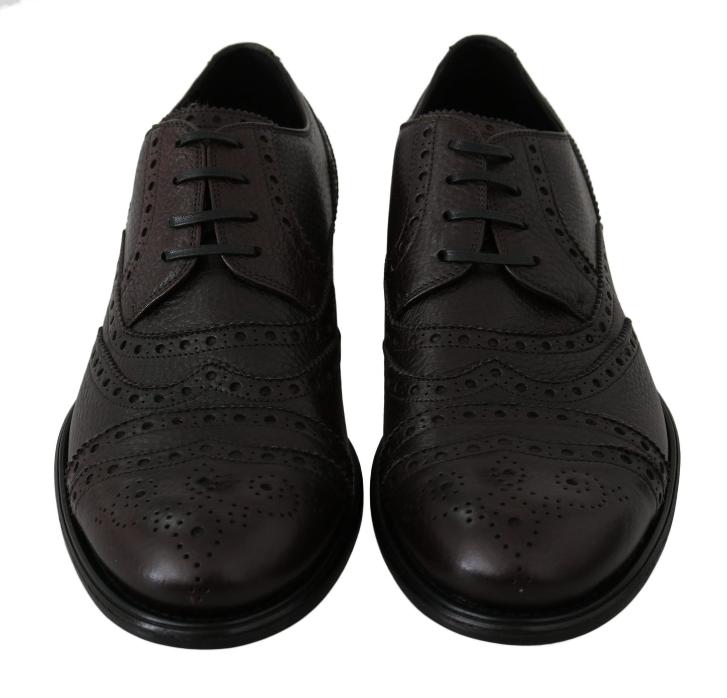 Dolce & Gabbana Brown Leather Brogue Derby Dress Shoes