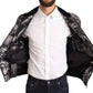 Dolce & Gabbana Black Silver Puppi Motive Bomber Jacket