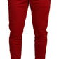 Dolce & Gabbana Red Polyester Logo Plaque Sweatpants